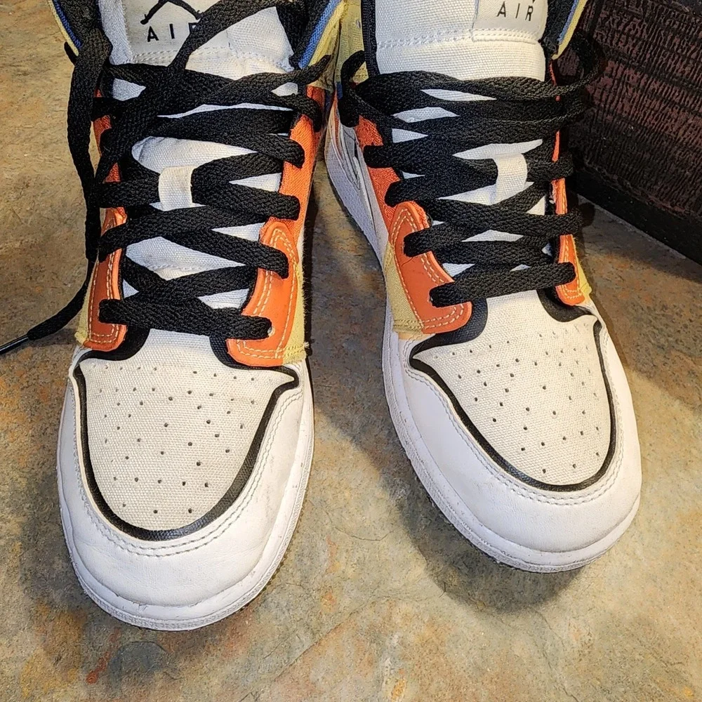 Nike Boys Air Jordan 1 DV1316-100 Multicolored Basketball Shoes Sneaker Size 6Y